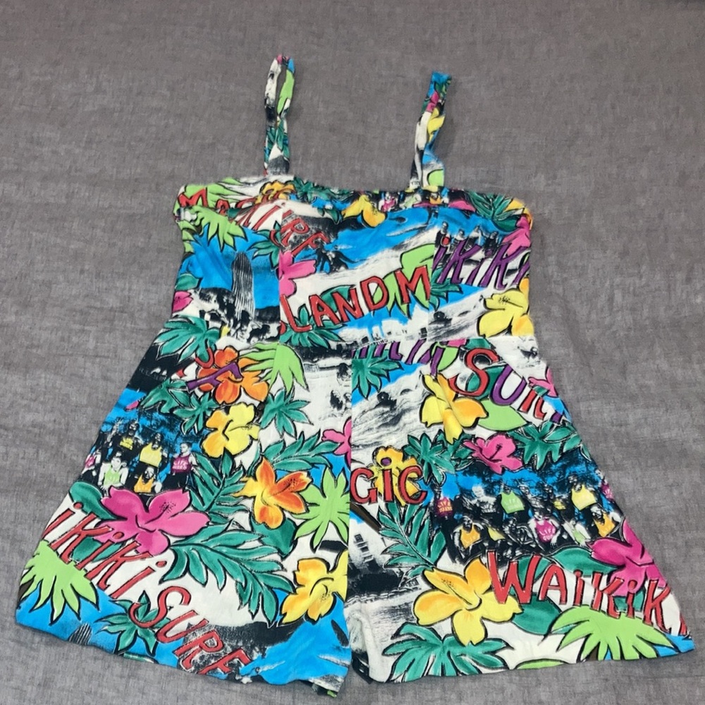 Jams World Multicolor Tropical Print Romper